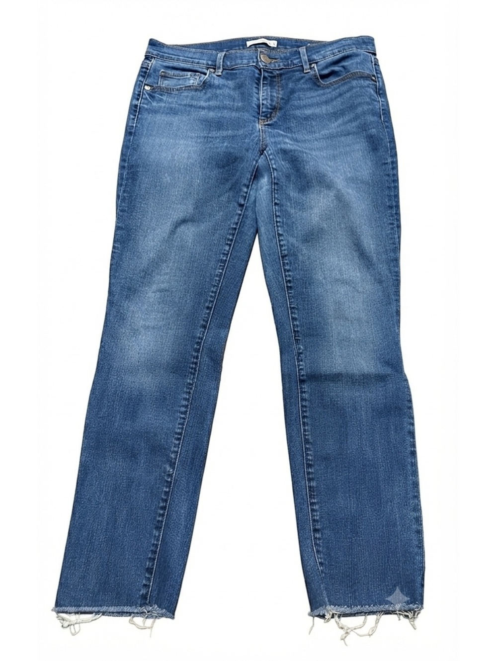 Ann Taylor LOFT Modern Skinny Jeans Raw Hem Distressed Size 29 / 8